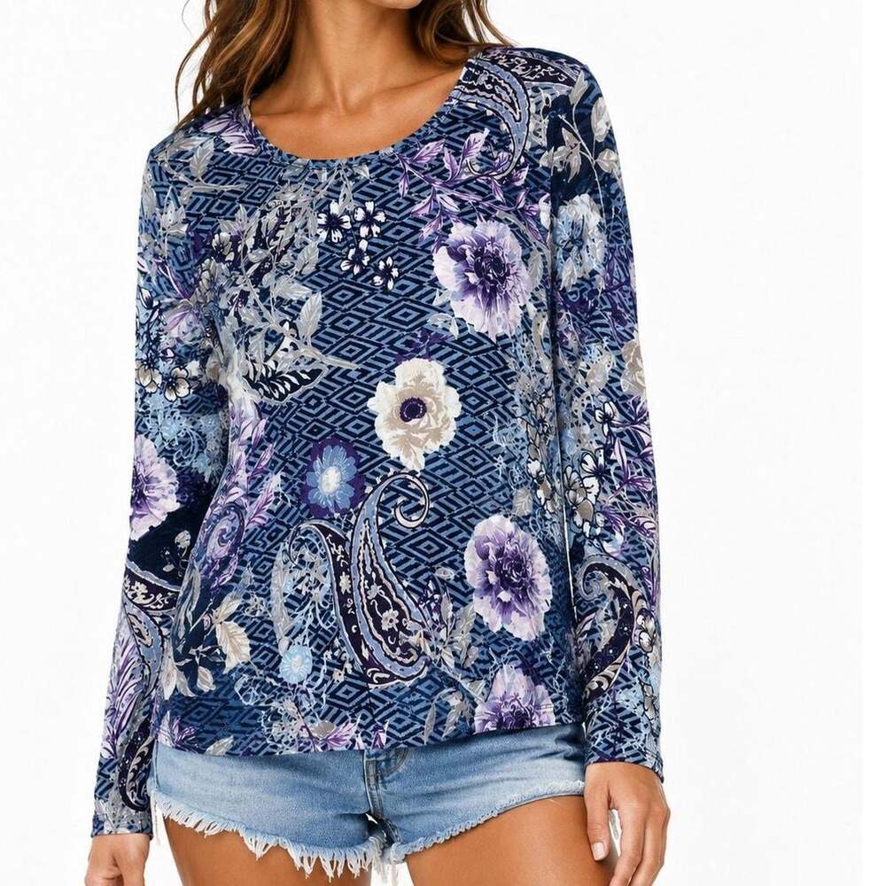 Chico's Women's Purple and Blue Blouse